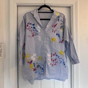 Zara paint striped shirt
